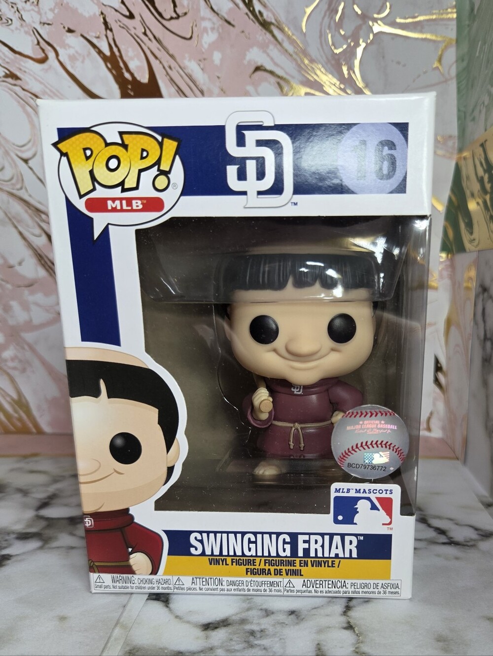 Funko Pop MLB San Diego Padres Swinging Friar 16 NIB, Box Damage